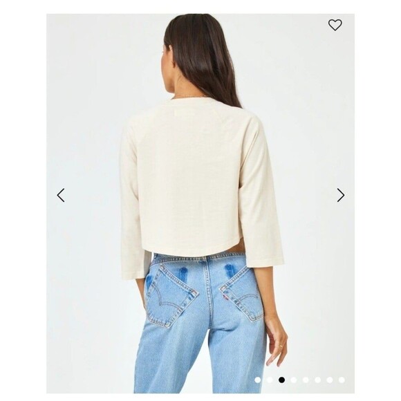 NWT $68 Lspace 'Mel Tee' Cropped Baseball Tee - Picture 3 of 8